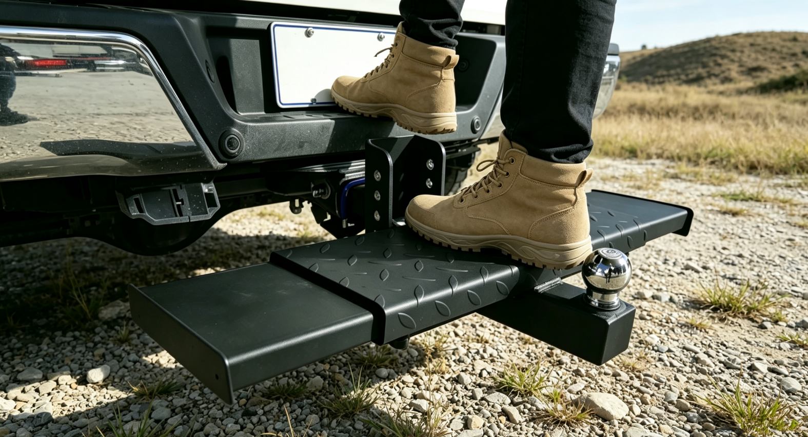 Foldable Hitch Trailer Step Foldable Hitch Trailer Step