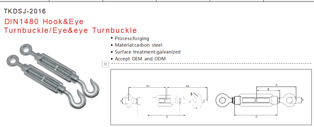 DIN1480 Open Body Turnbuckle DIN1480 Open Body Turnbuckle