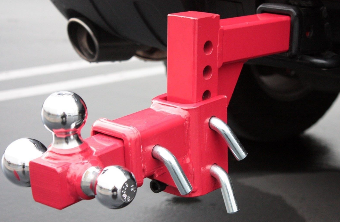 Red Adjustable Tri Hitch Ball Mount Red Adjustable Tri Hitch Ball Mount