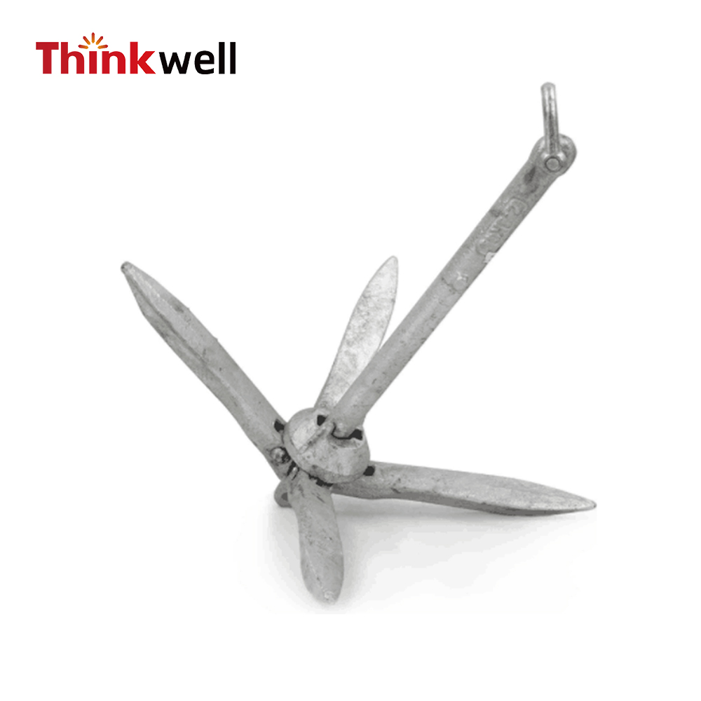 Galvanized Folding Grapnel Boat Anchors with shackle 