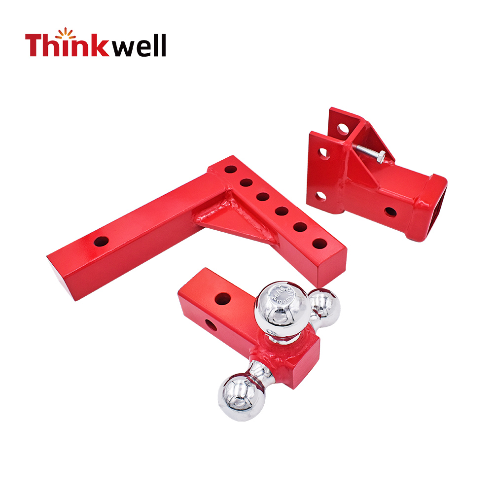 4X4 Off Road Accessories Red Painted Adjustable Tri Hitch Ball Mount