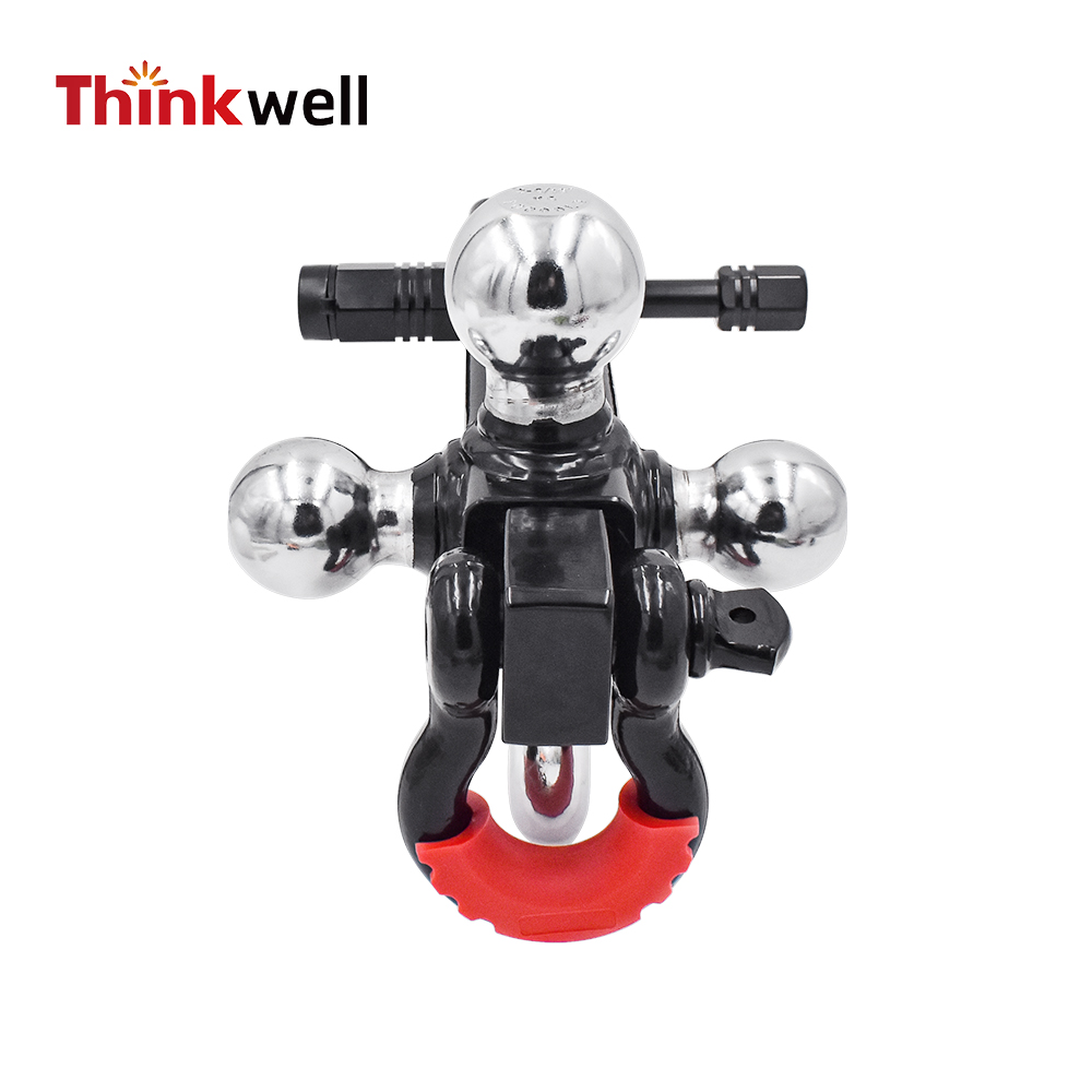 Triler Hitch Tri Ball Mount with 360 Swivel Tow Shackle