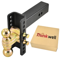 6" Drop Dual Ball Trailer Hitch Adjustable 2" Ball Mount 