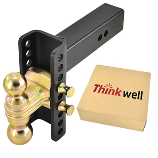 6" Drop Dual Ball Trailer Hitch Adjustable 2" Ball Mount 