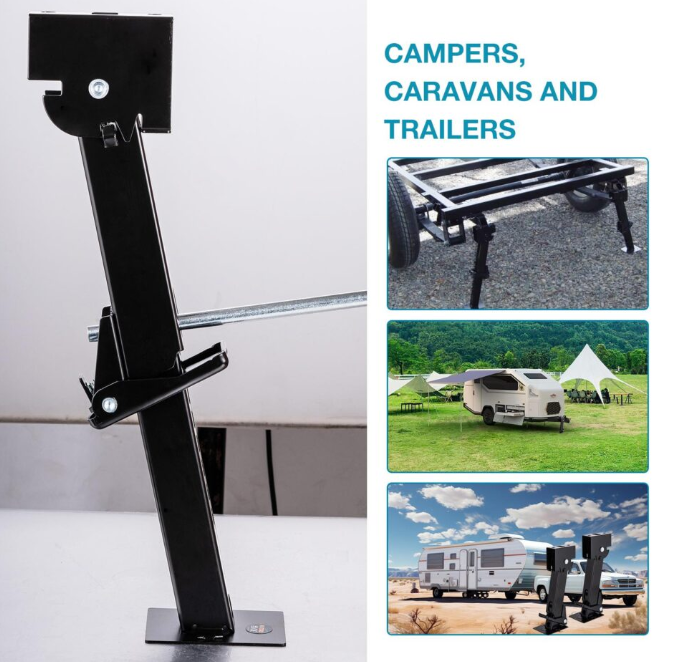 Pair of 1000 LB Trailer Stabilizer Adjustable Telescoping Swing Down Jack 11.5