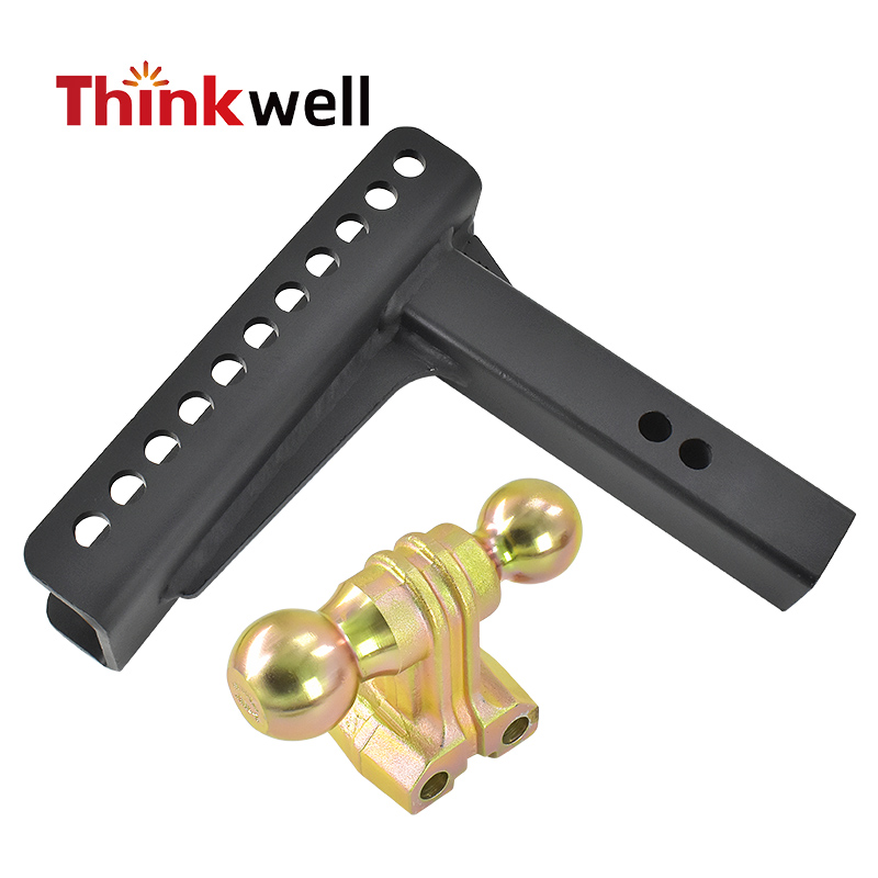 6" Drop Dual Ball Trailer Hitch Adjustable 2" Ball Mount 