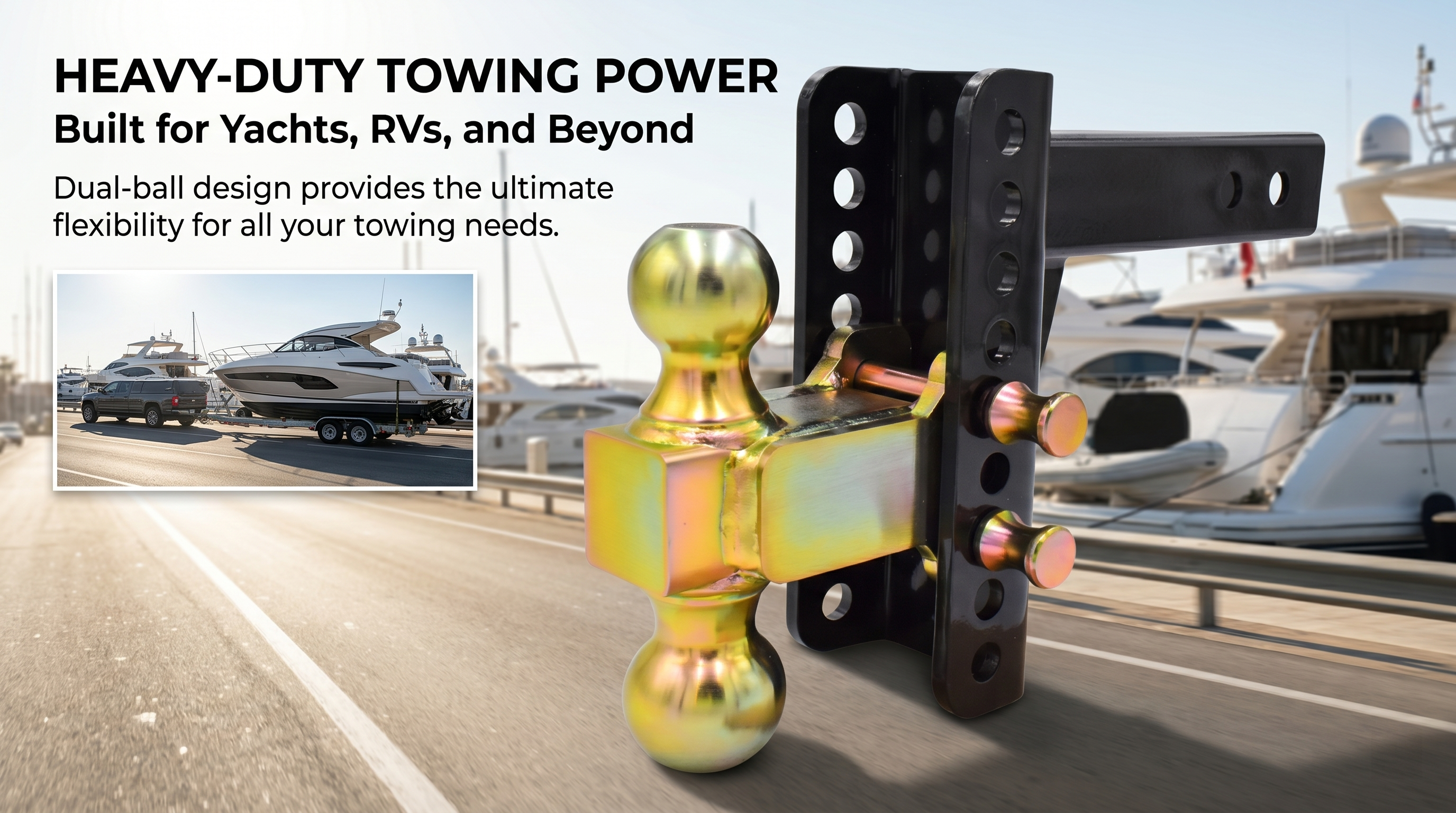 Carbon Steel Adjustable Hitch Ball Mount