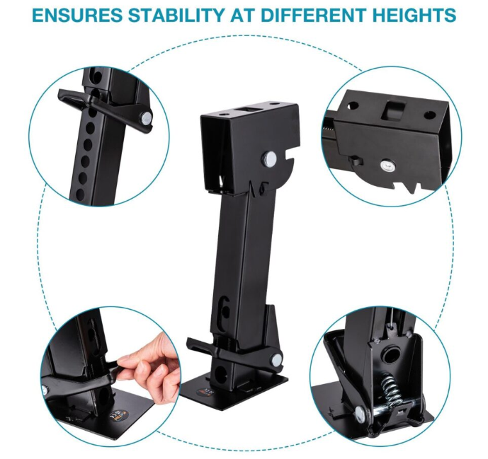 Pair of 1000 LB Trailer Stabilizer Adjustable Telescoping Swing Down Jack 11.5