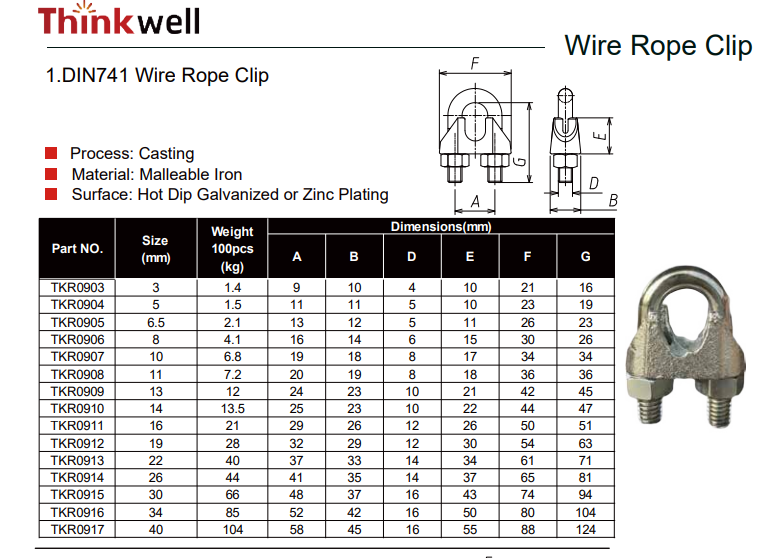 DIN741 Wire Rope Clip