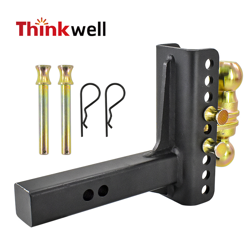 6" Drop Dual Ball Trailer Hitch Adjustable 2" Ball Mount 