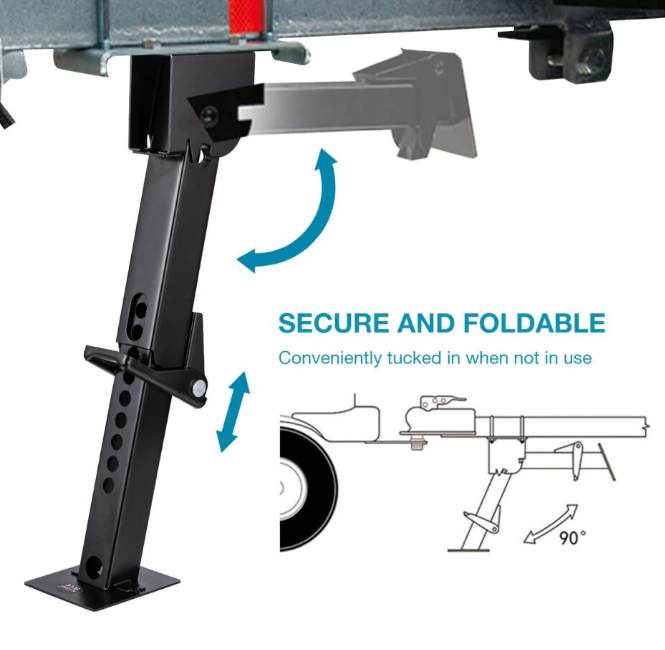 Pair of 1000 LB Trailer Stabilizer Adjustable Telescoping Swing Down Jack 11.5