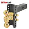 6" Drop Dual Ball Trailer Hitch Adjustable 2" Ball Mount 